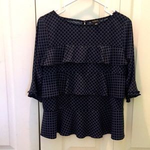 Ann Taylor Ruffled Top Sz MP